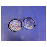 Vintage Glass Paperweights Duo