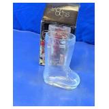 Studio Nova Clear Glass Santa Boot Votive Holder