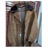 Fur Collar Suede Leather Coat