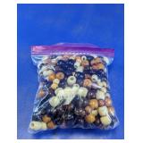 Assorted Wooden Craft Beads in Storage Bag