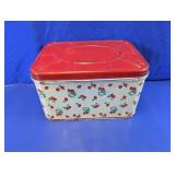 Strawberry Print Metal Bread Box