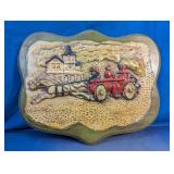 Vintage Ideal Originals 3D Fire Engine Plaque