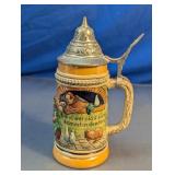 Ceramic Beer Stein With Pewter Lid