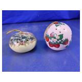 Floral & Strawberry Ceramic Pomander Pair