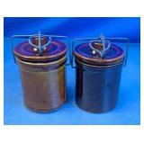 Brown Glazed Ceramic Lidded Canister Set