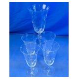 Etched Stemmed Goblet Set