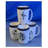 Black Rim Stoneware Mug Set