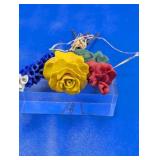 Hand-Formed Soft Plastic and Metal Flower Bouquet