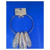 Silver Tone Statement Necklace & Earrings Set