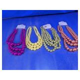 Multicolor Faux Pearl Statement Necklaces