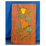 Vintage Hand-Painted Wooden Fruit Wall Art