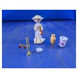 Miniature Lady Figurine & Dollhouse Accessories