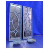 Wall Mirror Candle Sconce Set
