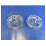 Vintage Clear Glass Candle Drip Catchers Duo
