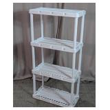4-Tier White Plastic Storage Shelving Unit