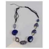 Blue Beaded Statement Necklace