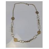 Gold-Tone Woven Circle Link Necklace