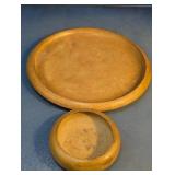 Hand-Turned Wooden Treenware Tray & Bowl Set