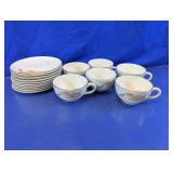 Golden Wheat Cups & Saucers Set