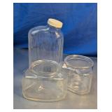 Glass Refrigerator Bottle & Wedge Canister Set