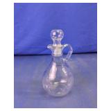 Clear Glass Cruet Decanter with Stopper