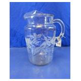 Etched Glass Pitcher