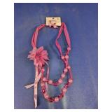 Pink Beaded Necklace & Earring Jewelry Set