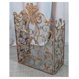Ornate Gold Wrought Iron Fireplace Screen