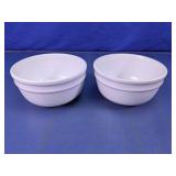 White Ceramic Bowls Pair