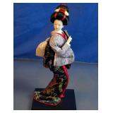 Vintage Japanese Geisha Doll with Fan & Kimono
