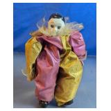 Vintage Porcelain Harlequin Crying Clown Doll