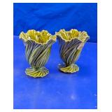Vintage Sea Mist Ceramic Green Vases