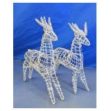 Silver Wire Reindeer Figurine Pair