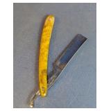 Vintage DJ Faour & Bros Yellow Straight Razor