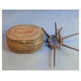 Vintage Pozzoni's Box & Bull Nose Ring Duo