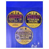 Warning Pipeline Metal Signs