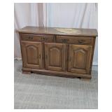 Vintage Wooden Buffet Credenza Cabinet