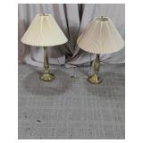 Traditional Brass Tone Buffet Table Lamps