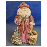 Santa Claus with Puppies Clay Figurine