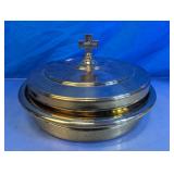 Brass-Tone Holy Communion Serving Tray Set