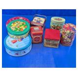 Assorted Vintage & Decorative Metal Tins Lot