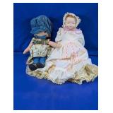 Vintage Porcelain & Fabric Rag Doll Lot