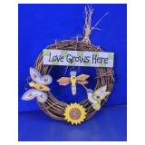 Love Grows Here Grapevine Wreath