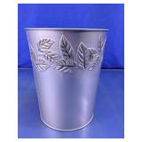 Leaf Embossed Metal Planter Pot