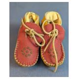 Vintage 1954 Leather Baby Moccasins & Card