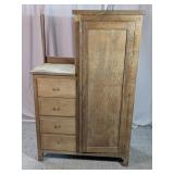 Oak Chifferobe Storage Cabinet