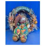 Autumn Greetings Scarecrow Wreath