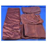 Brown Satin Window Curtain Set