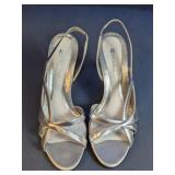 Naturalizer Prissy Silver Slingback Heels 7M