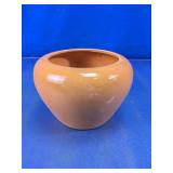 Vibrant Orange Glossy Glass Round Planter Bowl